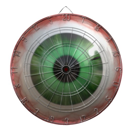 BULLSEYE Funny, Freaky Green Eyeball Dartboard Dartscheibe (vorne)