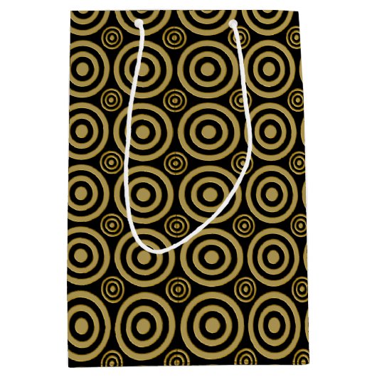 Bullseye-GIFT BAG M-Gold-Black Mittlere Geschenktüte (Vorderseite)