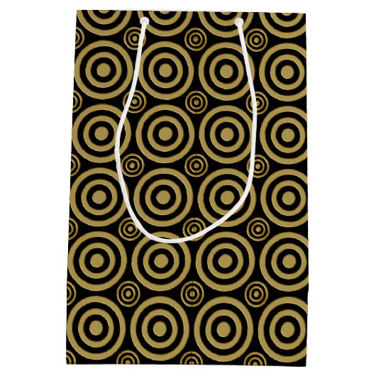 Bullseye-GIFT BAG M-Gold-Black Mittlere Geschenktüte (Rückseite)