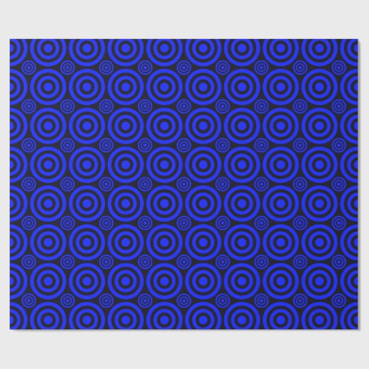 Bullseye-Gift Wrap-Blue-Black Geschenkpapier (Flach)