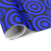Bullseye-Gift Wrap-Blue-Black Geschenkpapier (Rolleneckpunkt)