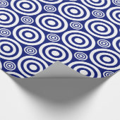 Bullseye-Gift Wrap-Blue-White Geschenkpapier (Ecke)