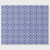 Bullseye-Gift Wrap-Blue-White Geschenkpapier (Flach)