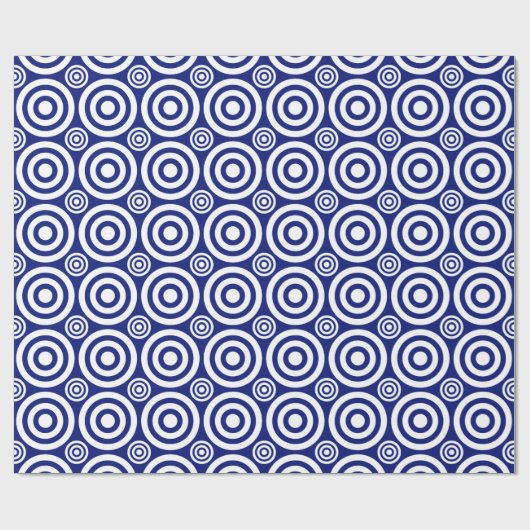 Bullseye-Gift Wrap-Blue-White Geschenkpapier (Flach)