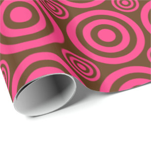 Bullseye-Gift Wrap-Pink-Brown Geschenkpapier