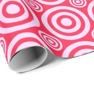 Bullseye-Gift Wrap-Pink-White Geschenkpapier