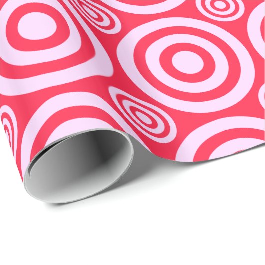Bullseye-Gift Wrap-Pink-White Geschenkpapier (Rolleneckpunkt)