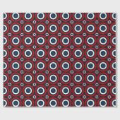 Bullseye-Gift Wrap-Red, White, Blue 2 Geschenkpapier (Flach)