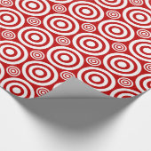 Bullseye-Gift Wrap-Red-White Geschenkpapier (Ecke)