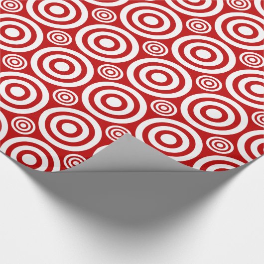 Bullseye-Gift Wrap-Red-White Geschenkpapier (Ecke)