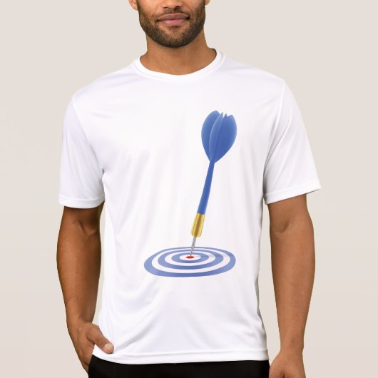 Bullseye Hit Blue Dart on Target T-Shirt (Vorderseite)