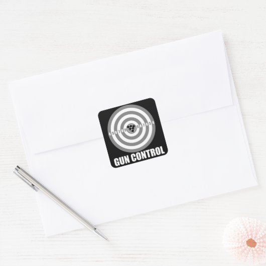 Bullseye-Kontrolle Quadratischer Aufkleber (Umschlag)