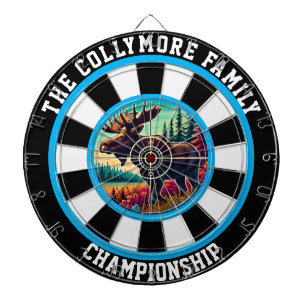 Bullseye Moose in Forest Art" Dartscheibe