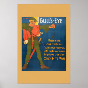 Bullseye! Nur Treffer gewinnen! - Arbeitsanreiz au Poster