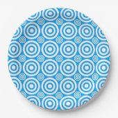 Bullseye-PAPER-TELLER-Lt Blau-Weiß Pappteller (Vorderseite)