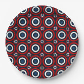 Bullseye-PAPER-TELLER-Rot-Blau Pappteller (Vorderseite)