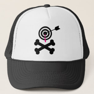 Bullseye und Kreuzknochen Truckerkappe