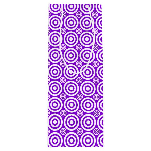 Bullseye-WINE-GIFT-BAG-Lila-weiß Geschenktüte Für Weinflaschen (Vorderseite)