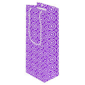 Bullseye-WINE-GIFT-BAG-Lila-weiß Geschenktüte Für Weinflaschen (Vorderseite Schrägansicht)