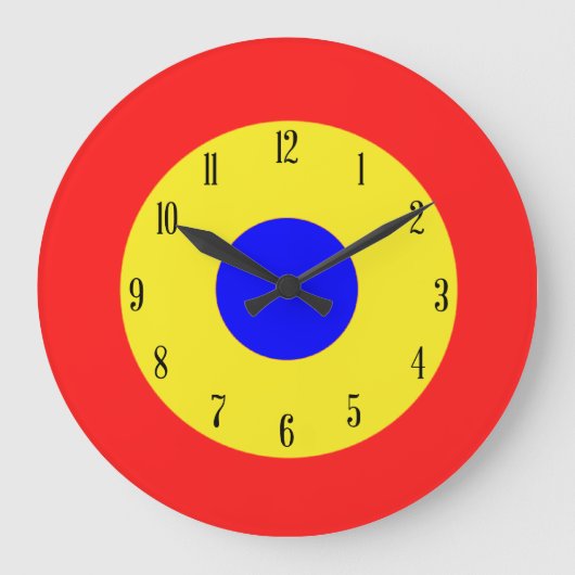 Bullseye-Ziel Große Wanduhr (Vorderseite)