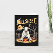 Bullsheet Cow Ghost Halloween Puppe mit Jack O’ La Karte (Vorderseite)