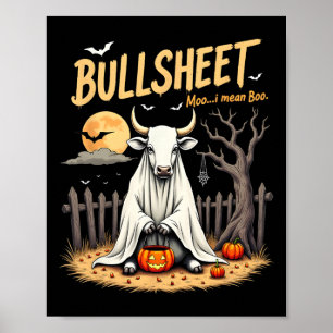 Bullsheet Cow Ghost Halloween Puppe mit Jack O’ La Poster