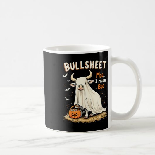 Bullsheet Cow Ghost Puff Funny Halloween Trick ode Kaffeetasse (Rechts)