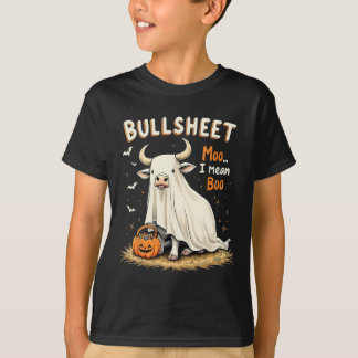 Bullsheet Cow Ghost Puff Funny Halloween Trick ode T-Shirt
