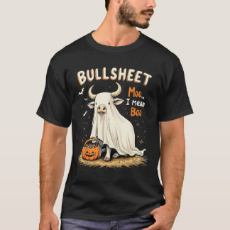 Bullsheet Cow Ghost Puff Funny Halloween Trick ode T-Shirt