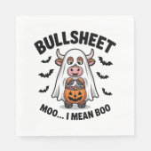BULLSHEET Halloween Cute Cow in Ghost Serviette (Vorderseite)