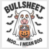 BULLSHEET Halloween Niedliche Kuh im Geist Aufkleber (Blatt)