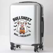 BULLSHEET Halloween Niedliche Kuh im Geist Aufkleber (Koffer)