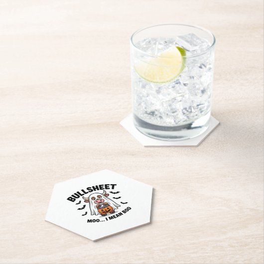 BULLSHEET Halloween Niedliche Kuh im Geist Untersetzer (Vor Ort)