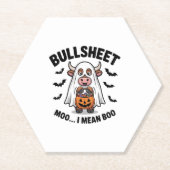 BULLSHEET Halloween Niedliche Kuh im Geist Untersetzer (Vorderseite)