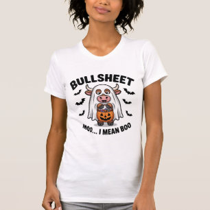 BULLSHEET Halloween Süße Kuh im Geist T-Shirt