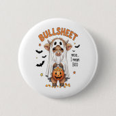Bullsheet Highland Cow Funny Ghost Button (Vorderseite)