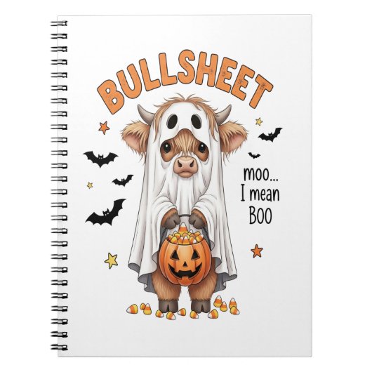 Bullsheet Highland Cow Funny Ghost Notizblock (Vorderseite)