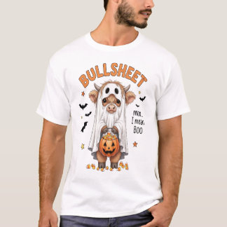 Bullsheet Highland Cow Funny Ghost T-Shirt