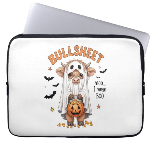 Bullsheet Highland-Rind Lustiger Geist Laptopschutzhülle (Vorderseite)