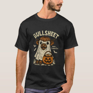 Bullsheet Lustiger Halloween-Kuh-Kostüm Boo T-Shirt