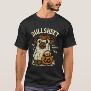Bullsheet Lustiger Halloween-Kuh-Kostüm Boo T-Shirt