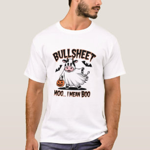 Bullsheet: Moo, I Gemein Boo" Funny Cow Halloween T-Shirt