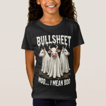 Bullsheet Moo I Gemein Boo Funny Halloween Ghost C