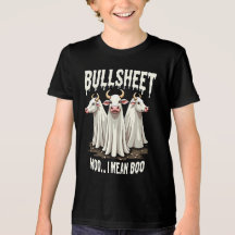 Bullsheet Moo I Gemein Boo Funny Halloween Ghost C
