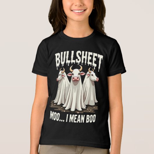 Bullsheet Moo I Gemein Boo Funny Halloween Ghost C Tri-Blend Shirt (Vorderseite)