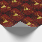 Bullskulptur Western Braunbraun Rustikales Muster Geschenkpapier (Ecke)