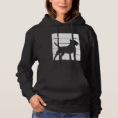 Bullterer Silhouette Retro Vintag Hoodie (Vorderseite)