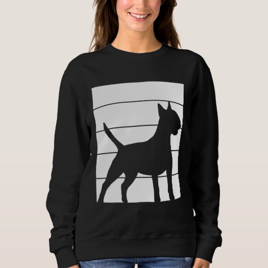Bullterer Silhouette Retro Vintag Sweatshirt (Vorderseite)
