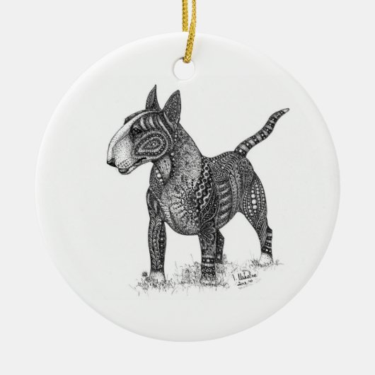 Bullterrier Ceramic Ornament (Vorne)