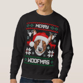 Bullterrier frohe Woofmas Weihnachten Sweatshirt (Vorderseite)